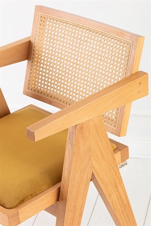 Kastra Jeanneret Hasırlı Sandalye 